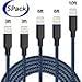 iPhone Charger, MFi Certified Lightning Cable 5 Pack [3/3/6/6/10FT] Extra Long Nylon Braided USB Charging&Syncing Cord Compatible with iPhone 8/8Plus/7/7Plus/X/XS Max/XS/XR/6S/6S Plus/SE (Black&Blue)