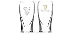  Guinness Gravity 20oz. Embossed Beer Glasses Pair 14K Gold Harp Logo [2 pack]