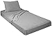Gilbins 100% Combed T-Shirt Cotton Jersey Knit Camp/Bunk/Rv Sheet Set, 1 Fitted cot Sheet, 1 Flat Sheet, 1 Standard Pillow case Heather Grey