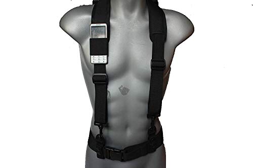 Men Padded Adjustable Tool Belt Suspenders,Tactical Duty Belt Harness Suspenders with 4 Loop Attachments(Black) - Thumbnail 2