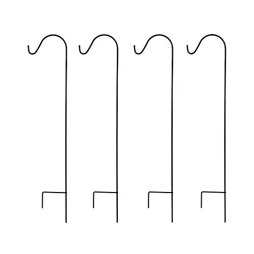 Ashman Black Shepherd Hook 65 Inch, 1/2 Inch Diameter, Super Strong, Rust Resistant Steel Hook for Hanging Plant Baskets, Bird Feeders, Lanterns, Solar Lights, Mason Jars, Use at Weddings & More