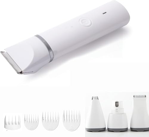 Máquina De Tosa Pets Gato Cachorro Tosador Profissional, Kit com 4 pontas de aparador de pelos para animais de estimação 4 vias em 1, sem fio e recarregável para cães e gatos