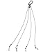 Bayyee Rope Hanger Hanging Basket Plant Holders for Indoor and Outdoor LED Grow Light Aquarium Lighting Tank Lamp, Stainless Steel (16'' Black 1Pair)