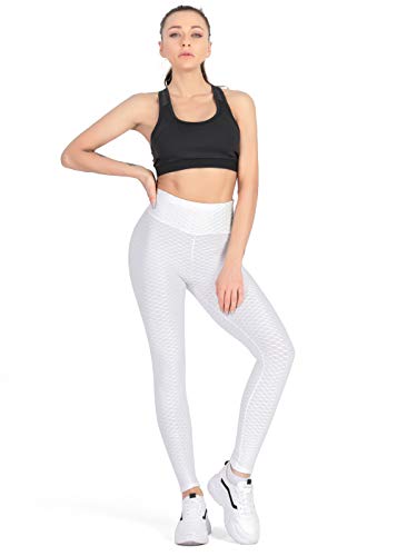 Kamots Beauty Butt Lifting Leggings High Waisted Women Cellulite Stretchy Workout Yoga Pants White