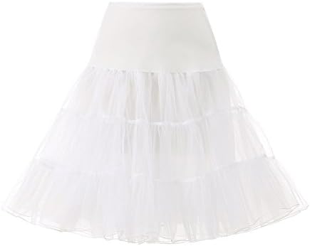 AWEI Retro Underskirt 50s Vintage Petticoat Swing Net Skirt Rockabilly 25" Long Tutu
