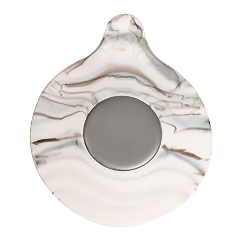 B.N.D TOP Bath Tub Stopper Silicone Drain Cover White & Gray Marble Look Decorative Bathroom Accessories with Suction Cup to Secure it to The Bathtub