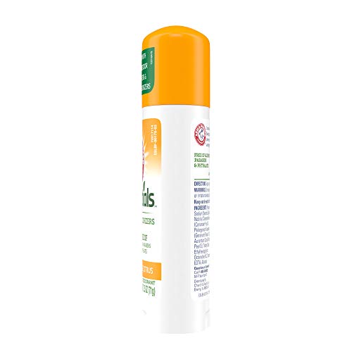 ARM & HAMMER ESSENTIALS DEODORANT, CRISP ORANGE CITRUS, 2.5 OUNCE, 6 COUNT