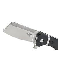 CRKT Ripsnort EDC Cuchillo de bolsillo plegable: cuchilla de transporte diario, hoja de estilo Cleaver pesado, abertura de flipper, forro de bloqueo, POM con incrustaciones de acero inoxidable, clip de bolsillo de transporte profundo 7270