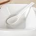 Porlien White Bone China 6.75-inch Chinese Soup Spoons Set of 4