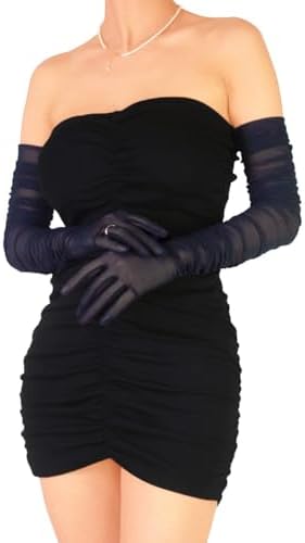 Amazon.com: DooWay Women's Velvet Bolero Gloves Black High Crew