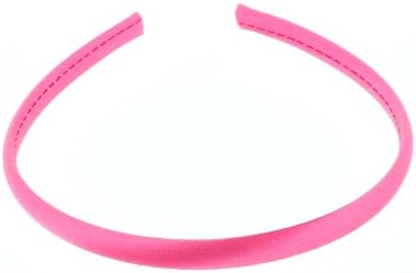Trimweaver 12-Piece Satin Covered Plastic Headband for Jewelry Making, 10mm, Hot Pink