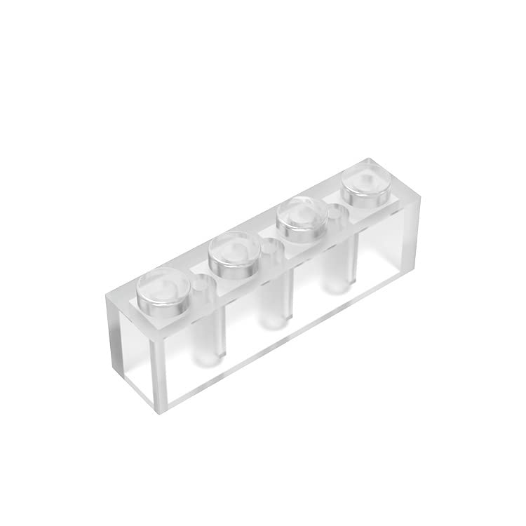 Classic Building Brick 1x4, 100 Piece Bulk Brick Block, Full Transparency 1x4 Bricks, Compatible with Lego Parts and Pieces 3010(Colour: Full Transparency)