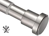 BRIOFOX Tension Curtain Rod 43-73 Inches, Rust-Resistance Shower Curtain Rod for Windows or Doorways, Matte Nickel