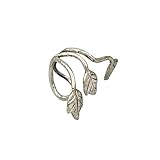 1Pcs Women's Retro Earring Leaves Design Ear Cuff Wrap(Silver)