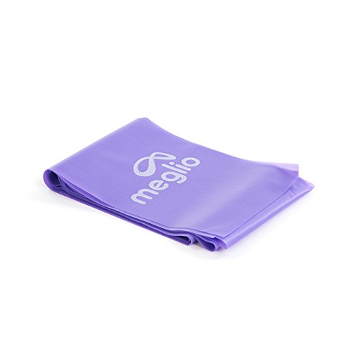 Meglio Latex Free Resistance Bands 7ft. Exercise Bands for Physical Therapy, Strength Training Workouts, Yoga, Pilates, Stretching. Range of Resistance Strengths & Exercise Guide Booklet Included