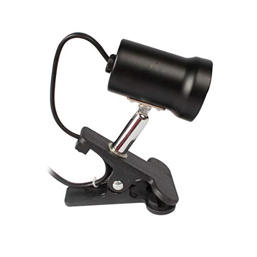 Flexible Heat Light Fixture Clamp Stand - Adjustable Reptile Basking Lamp Holder, Habitat Light Stand for UVB UVA Ceramic Infrared Heating Bulb on Turtle, Tortoise, Snake, Lizard Tank, Black