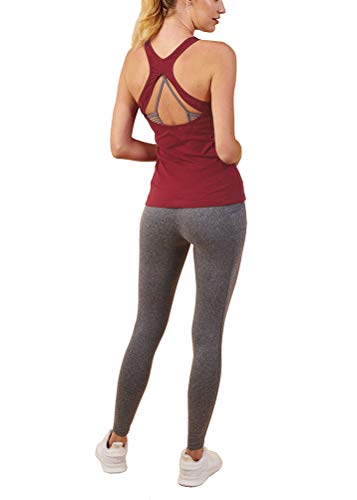 image for Mippo Women's Sexy Wokrout Clothes Open Back Yoga Tops Running Racerba