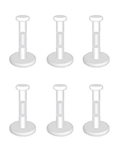 (6pcs) 16g Clear Bioflex Labret Retainer with Push in 3mm Top 5/16