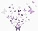 Butterfly Wall Decals Teen Girls Wall Stickers Art for Bedroom Kids Room Decor Nursery Decorations Toddler Playroom (Lilic,Lavender,White)