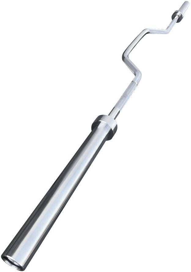 French Fitness Olympic Cambered Bench Press & Row Bar | 600 lb Capacity | Chrome Alloy Steel | 44 lbs