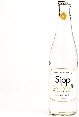 Sipp Organic Lemon Flower Soda 12 oz each (5 Items Per Order)