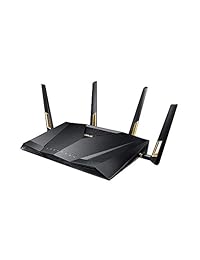 ASUS Quad Core 802.11ax inalámbrico de correa dual Wi Fi Adaptable QoS AX6000 Router (RT AX88U)