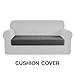 CHUN YI Stretch Loveseat Couch Cushion Cover Suitable for 2 Settee, Sofa Seat Slipcover with Spandex Jacquard Fabric(Medium,Grey)