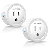 WiFi Smart Plug Outlet, 2 Pack Mini Smart Socket Compatible with Amazon Alexa, Google Home and IFTTT, APP Remote Control and Timer Function No Hub Required,Overload Protection,Space-Saving by JOMARTO
