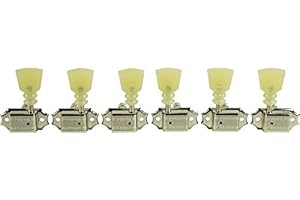 Kluson 3 Per Side Locking Deluxe Series Tuning Machines - Double Line - Nickel With Double Ring Plas