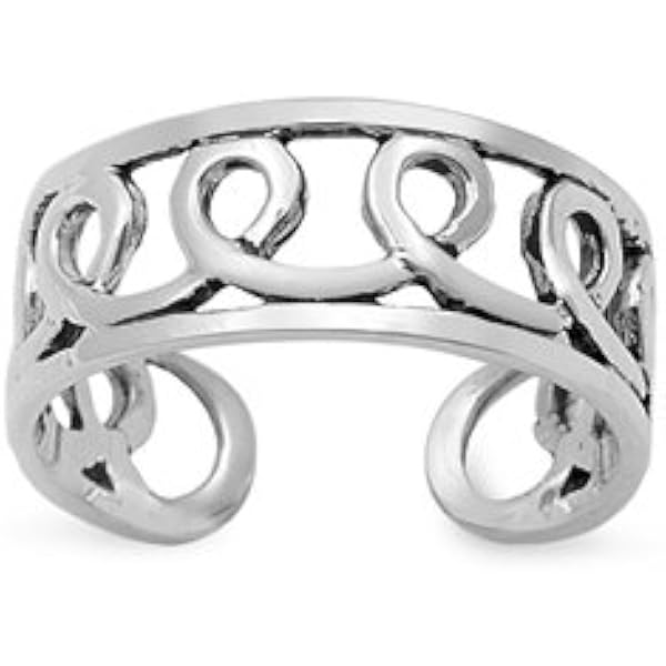 Sterling Silver G Clef Music Note Knuckle Ring - Adjustable Mid Finger Ring (12mm Wide) - View #9