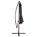 AMT Deluxe Adjustable Offset Cantilever Hanging 10' Patio Umbrella Cross Base Crank, Coffee