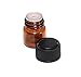 1 ml (1/4 dram) Amber Glass Vial with Orifice Reducer & Black Plastic Cap (12 Pack)