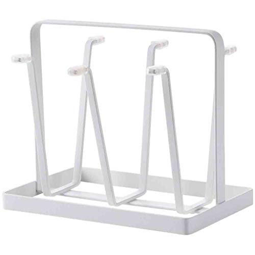 WONdere Metal Steel Mug Holder Hanger Kitchen Stand Organizer Drinkware Drying Rack with 6 Hook Coffee Cup Hanger Storage Stand (White)