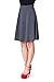 Simple Stretch A-line Flared Knee Length Skirt (M, Knee Charcoal)