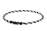 Phiten Titanium Necklace Tornado, Black/White, 22 Inch