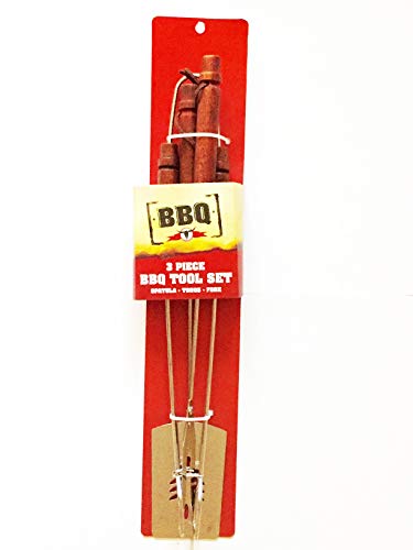 Barbeque 3 Piece BBQ Tool Set with Spatula, Tongs and Fork