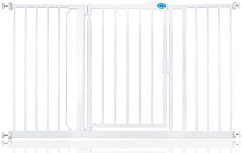 Bettacare Auto Close Pet Gate, 139.8cm - 146.8cm, White, Pressure Fit Stair Gate for Dog & Puppy, Safety Barrier for Doors Hallways and Spaces, Easy Installation
