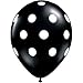 25Ct Assorted Red and Black Balloons with White Polka Dots