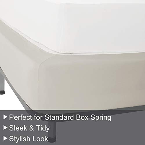 Box Spring Cover Thick & Opaque Stretch to Fit, Premium Sleek