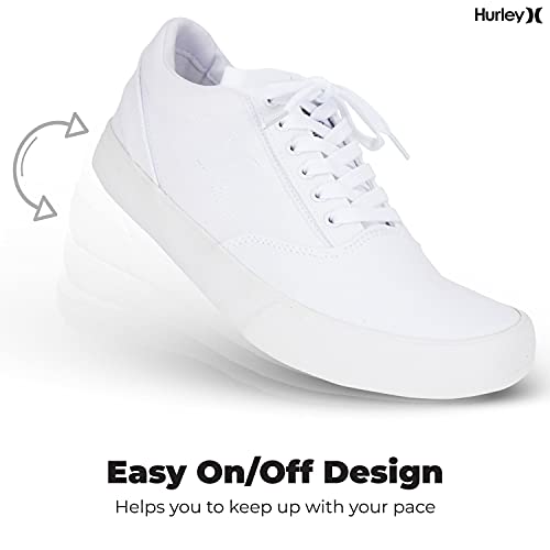 Hurley Mens SlipOn Sneakers (Jasper) Casual Canvas Shoes with Top Lace