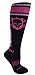MOXY Socks Black with Pink and Lime Powerful Power Skull Deadlift Fitness Knee-High Socks