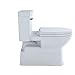 TOTO MS964214CEFG#01 Eco Soiree Elongated One Piece Toilet with Chrome Plated Sanagloss, Cotton White