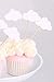 Aiming West Set of 50 Plain Cloud Writable Cake Cupcake Muffin Topper Decoration Birthday Baby Shower Wedding Decoration