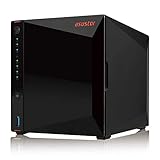 Asustor AS5304T | Gaming Inspired Network Attached Storage | 1.5GHz Quad-Core, Two 2.5GbE Port, 4GB RAM DDR4, 4GB eMMC Flash Memory | Personal Private Cloud (4 Bay Diskless NAS)