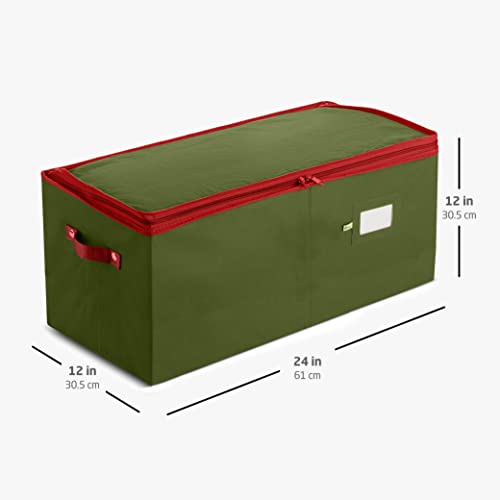 ZOBER Ornament Storage Box 4Inch, with Zippered Closure Protect