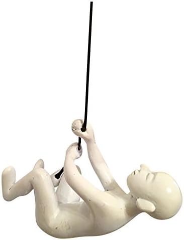 eladitems Climbing Man Wall Art Home Decor X 1pc. Black Cord Included + Black Hanging Pin IncludedNew Design Bigger/Heavier White Color Resin Made If You Buy 4 ! Get 1 Free!