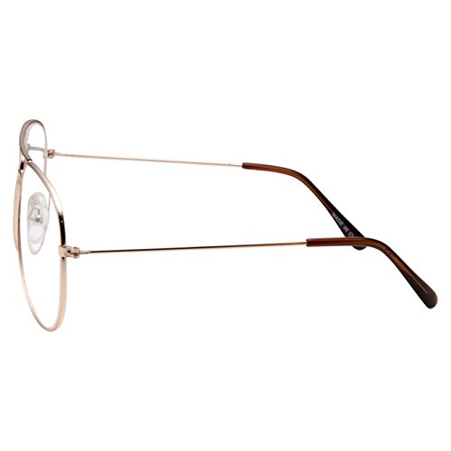 Classic Men's Or Women's Fashion Gold Aviator Glasses (3 Sizes) - LARGE
