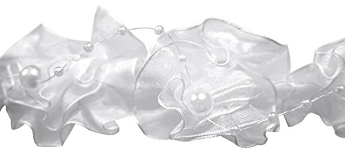 Girls Fashion Floral Headpiece Veil Flower Crown,White_without comb