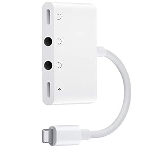 Lighting naar Hoofdtelefoon Jack Audio Splitter, 4 in 1 Light-ning Oortelefoon Audio Adapter + Dual 3.5mm Hoofdtelefoon…