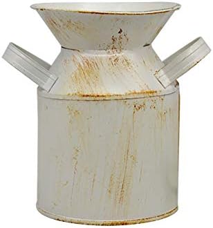 Meltset M Rustic Flowers Vase for Wedding Centerpiece Galvanized Flower Pitcher Vase With Handles